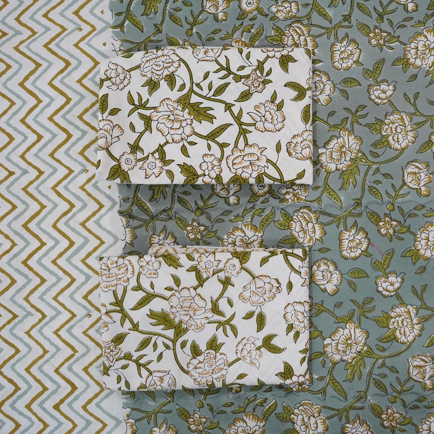 Floral bedsheets India, Artistic boho bedding,  Flat sheet with block prints, Indian boho bedding, Sustainable cotton bedspread, Farmhouse floral bedding, Floral handmade bedcover.