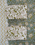 Floral bedsheets India, Artistic boho bedding, Flat sheet with block prints, Indian boho bedding, Sustainable cotton bedspread, Farmhouse floral bedding, Floral handmade bedcover.