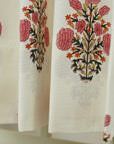 HandBlocked White Linen Blackout Curtains - Elegant Indian Home Decor - Swadesh