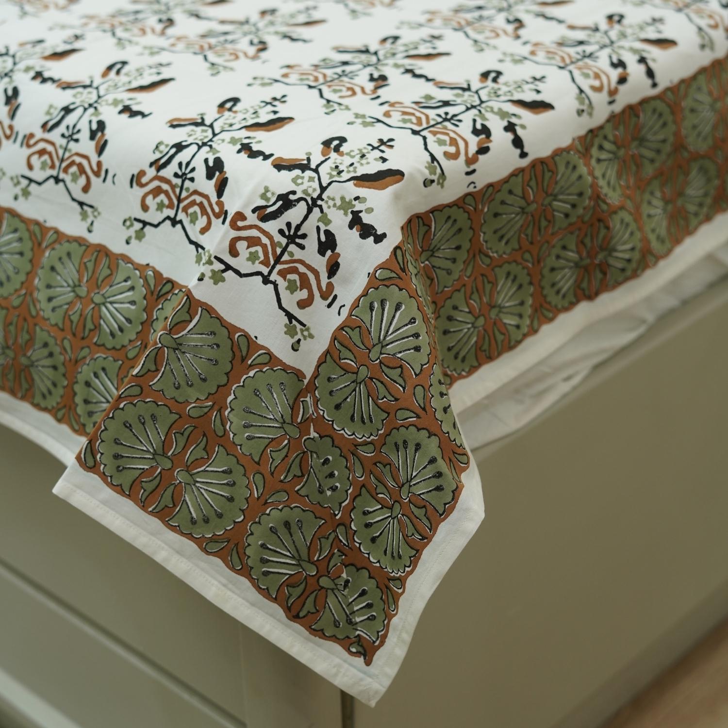 Floral block print 100% cotton bedsheet, natural bedding, decorative cotton bedspreads, colorful printed bedsheet for bedrooms, living room.