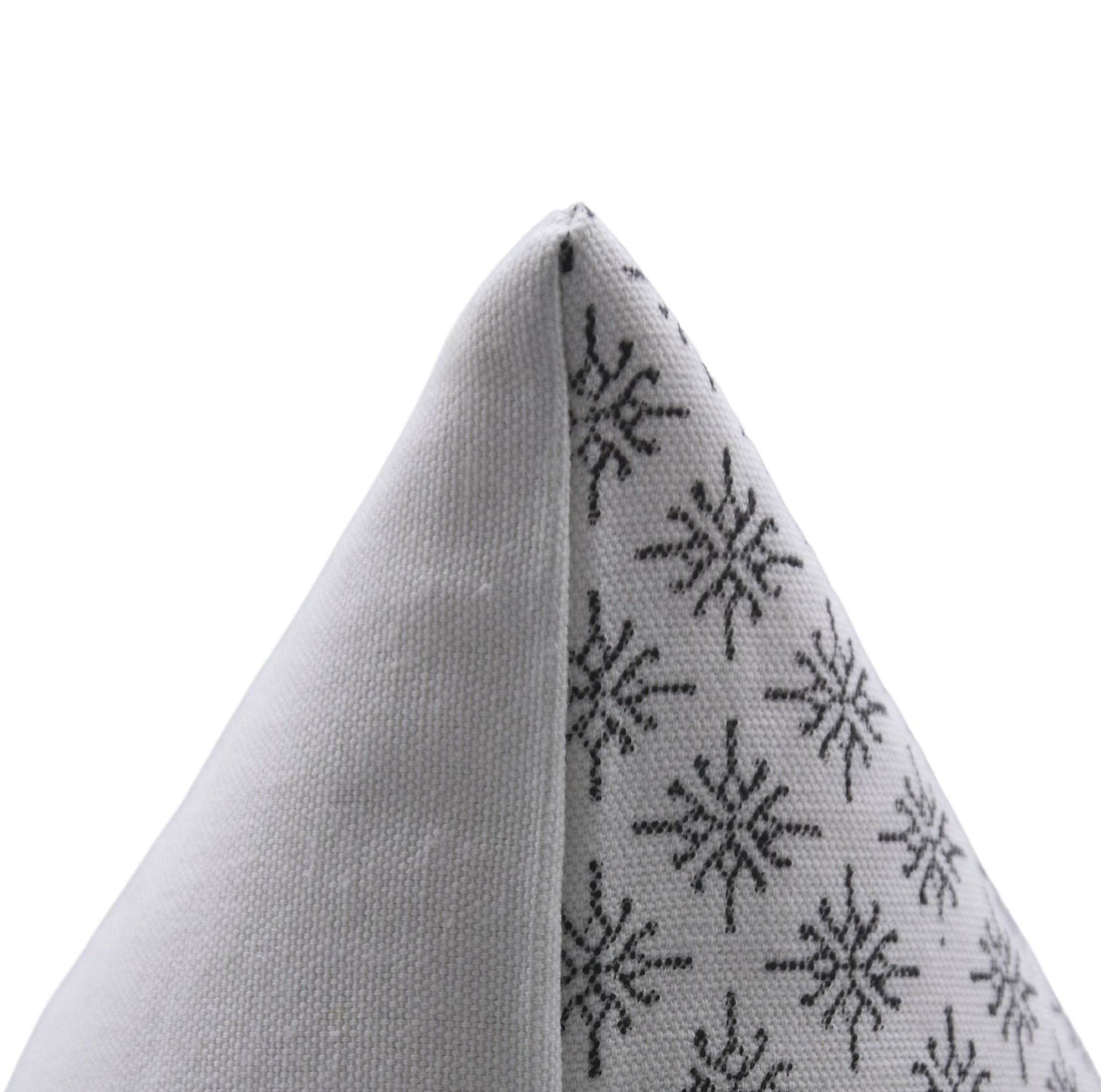 CHINGARI Thick Cotton White Block Print Boho Pillow/Cushion Cover - Fabdivine