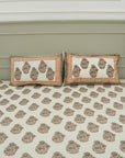 Floral block print 100% cotton bedsheet, natural bedding, decorative cotton bedspreads, colorful printed bedsheet for bedrooms, living room.