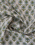 Enjoy comfort and craftsmanship with our hand block printed cotton bedsheet. The graceful floral design and artisan process create a perfect balance of utility and beauty.
