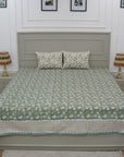 Cotton bedsheet for king, queen and twin size bed, made from 100% cotton fabric bedspread, floral block print handmade printed bedspread for king size bed.