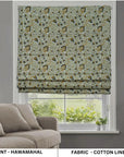 Hand Block Window Blind Printed Floral Roman Shade Handmade Blackout - HAWAMAHAL