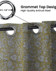 Floral Printed Thick Linen Blackout Curtains with Grommets - Room Darkening Treatment - Manikarnika