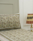 Patterned bedspread and lampshade Hand block printed bedding, Indian block print bedsheets, Floral print cotton bedsheet