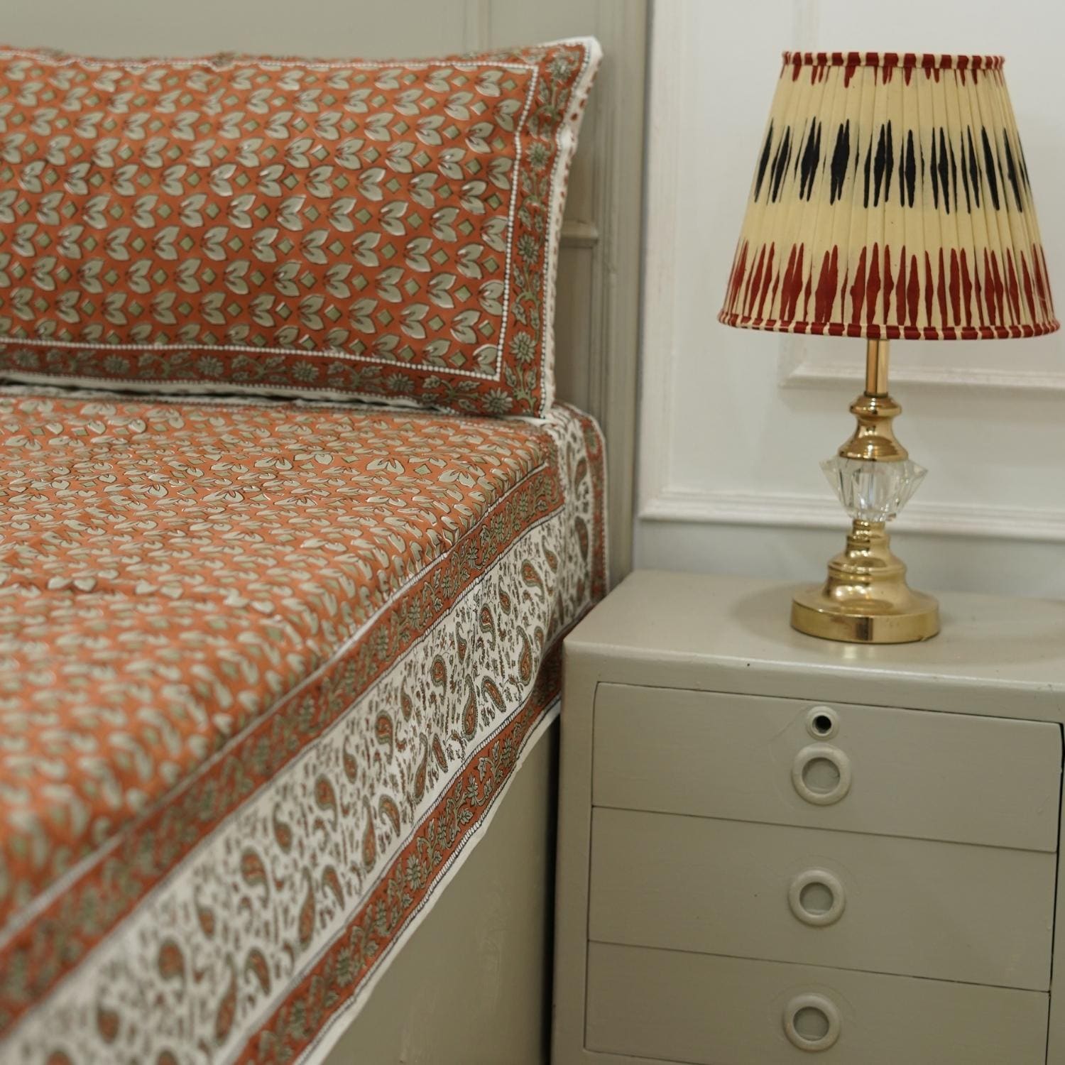 Hand block printed bedding, Indian block print bedsheets, Floral print cotton bedsheet