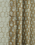 Linen Block Print Curtains - Minimalist Indian Window Treatments - Tulsi Buti
