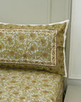 Floral block print 100% cotton bedsheet, natural bedding, decorative cotton bedspreads, colorful printed bedsheet for bedrooms, living room.