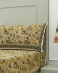 Rooted in tradition, this hand block printed cotton bedding set brings artisan charm to your home. Its floral motifs and soft fabric offer a warm, handcrafted experience.
