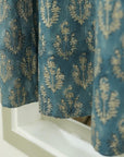 Hand Block Print Linen Blackout Curtains - Indian Fabric Room Decor - Neel Gagan