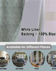 Linen Blackout Grommet Curtain Panel - Custom Block Printed Designer Fabric - Super star