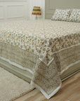 Our hand block printed cotton bed linen is perfect for those who love unique art. Featuring floral designs printed with wooden blocks, this breathable cotton bedsheet and pillow cover enhance both farmhouse charm and everyday comfort.