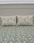 Floral bedsheets India, Artistic boho bedding, Flat sheet with block prints, Indian boho bedding, Sustainable cotton bedspread, Farmhouse floral bedding, Floral handmade bedcover.