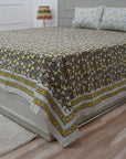 Our hand block printed cotton bedding set offers a unique floral design that celebrates heritage craftsmanship. Each detail is pressed by hand on soft cotton, creating a cozy, decorative accent for your bedroom.