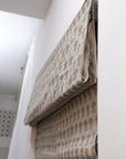 Hand Block Printed Boho Brown Floral Roman Shade in Pure Linen for Rustic & Modern Living Spaces - KOHINOOR