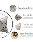 Square/Lumber block print pillow cover- Linen Blend- GULAB - Fabdivine