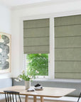 Thick Linen Block Print Roman Shade - EVERBEE