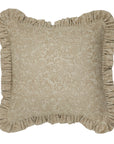 Block Printed Thick Linen House Decor Frill Pillow Cover - Jarul