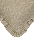 Block Printed Thick Linen House Decor Frill Pillow Cover - Jarul