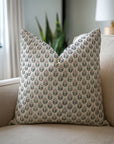 Handmade Farmhouse Block Printed Duck Canvas Pillow Cover - Alia