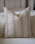 Hand Block Printed Duck Canvas Floral Designer Pillow Cover - Tribal