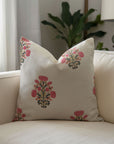 Block Printed Decorative Elegant & Cozy Floral Throw Pillows Covers - Swadesh