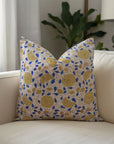 Throw Pillow Cover Designer Collection Of Hand Block Printed Off White Linen - Karwachauth