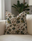 Hand Block Printed Cotton Linen Designer Pillow Cover - Shivri - Cotton Linen