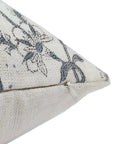 Block print off white linen throw pillow cover- JALDHARA - Fabdivine