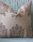 Handblock Printed Floral Designer Throw Pillow Covers 20X20 - Vrindavan