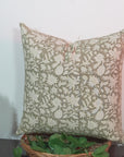 Duck Canvas Block Printed Designer Boho Pillow/Cushion Cover - Manikarnika