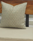 Handcrafted Block Printed Square Floral Boho Pillow Cover in Elegant Blueish and Artisan Crafted - Khushbu