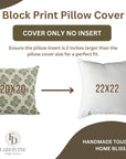 Block Printed Thick Linen Throw Pillow Cover - Bel Patra