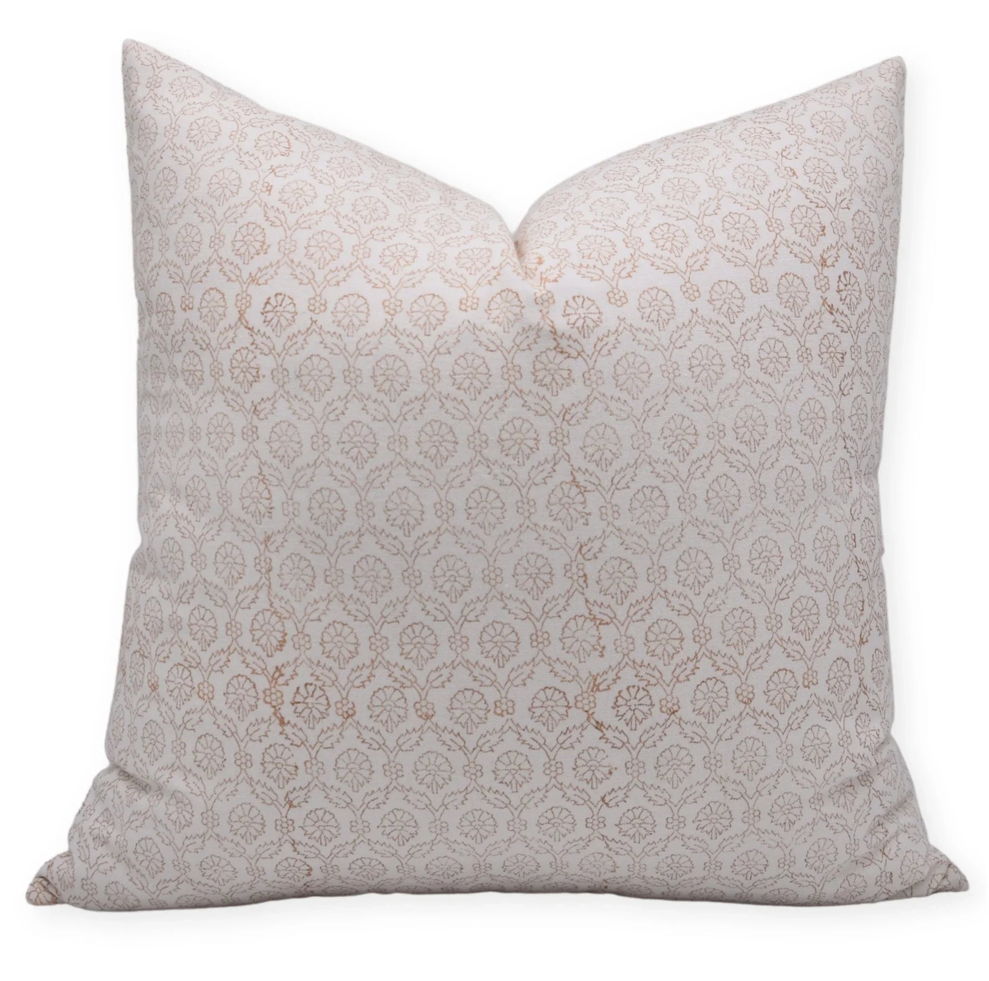 Hand Block Print Thick Cotton White designer pillow cover- SHEHNAAZ - Fabdivine