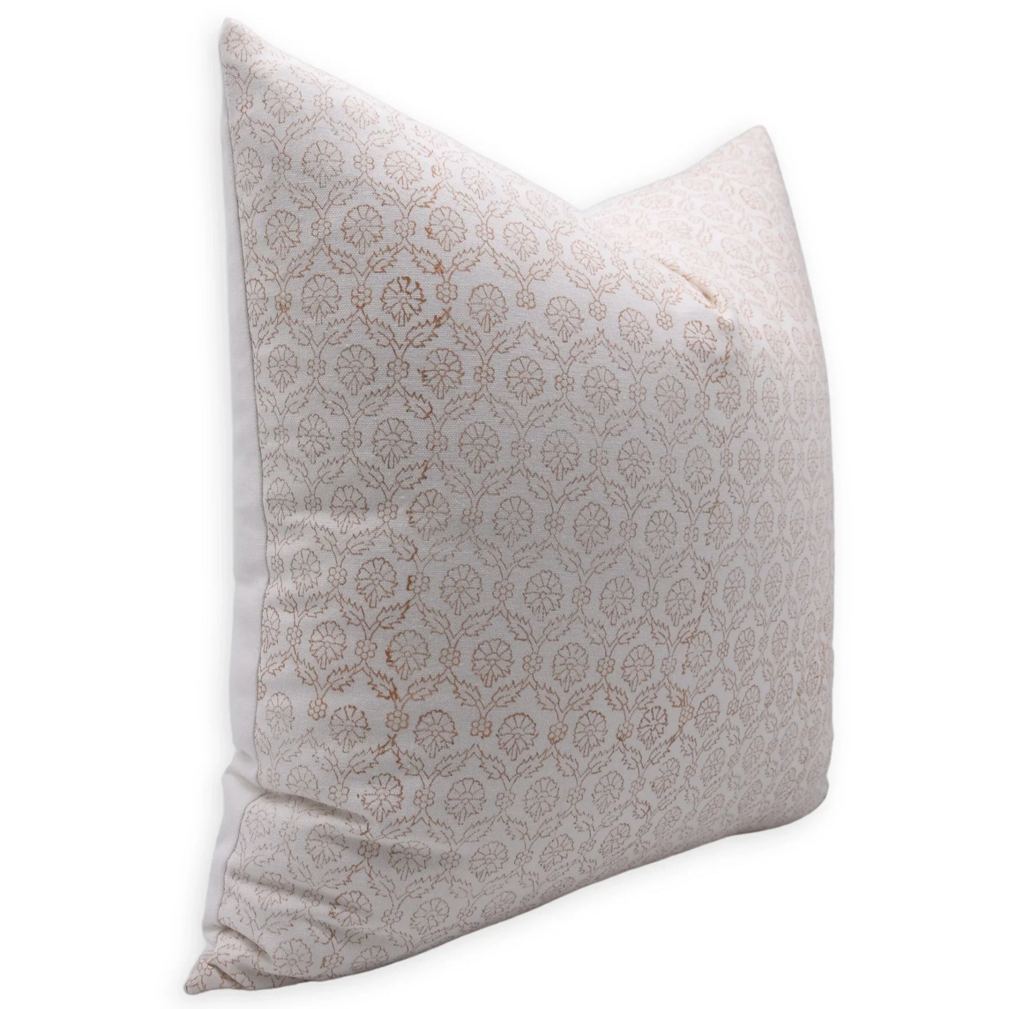 Hand Block Print Thick Cotton White designer pillow cover- SHEHNAAZ - Fabdivine