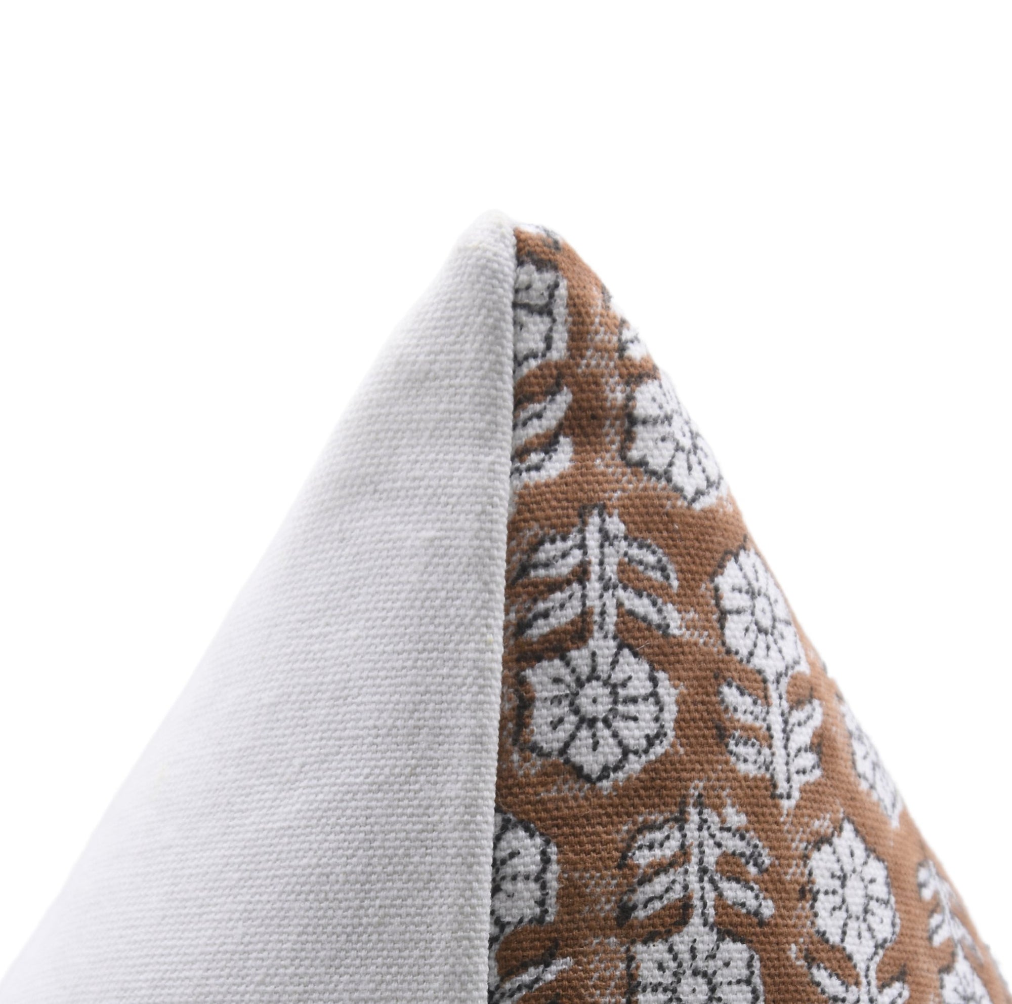 Thick Cotton White block print designer boho pillow/cushion cover- TULSI BUTI - Fabdivine