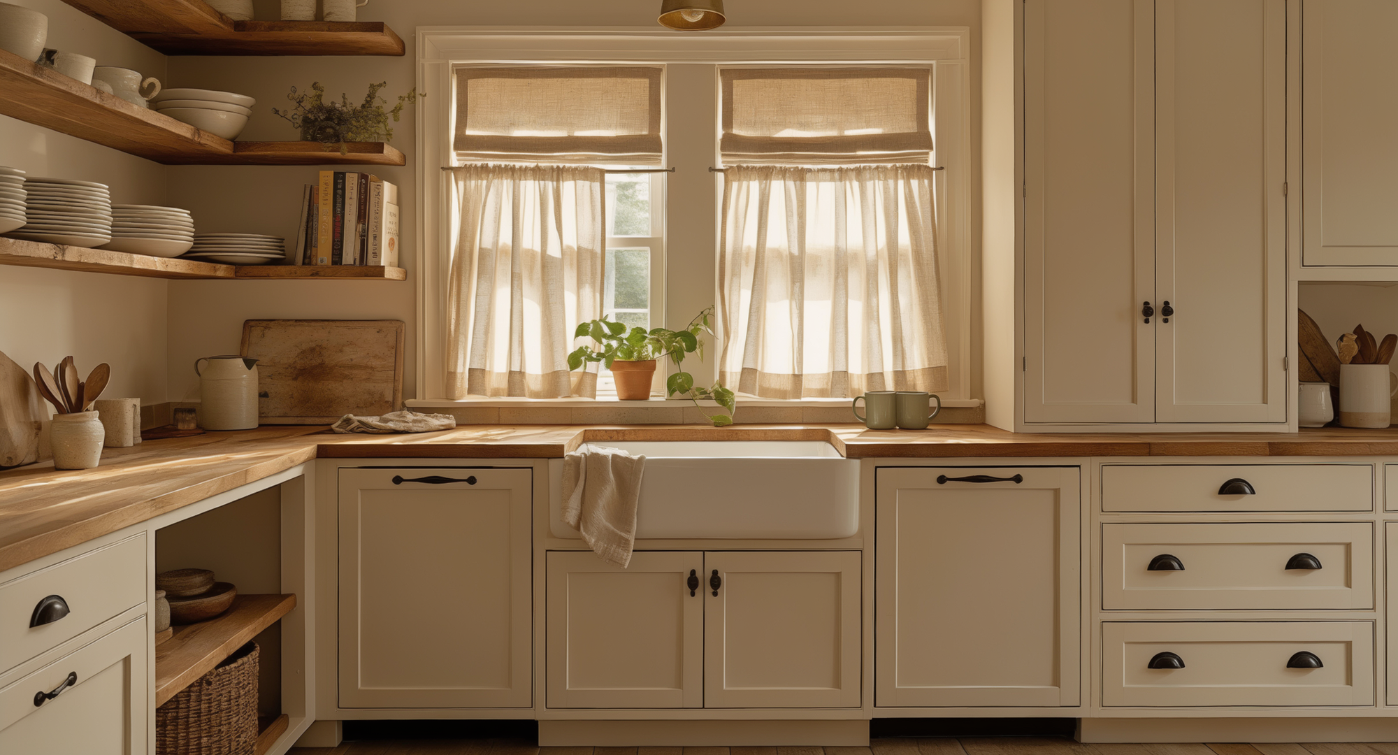 Budget Curtains for Small Windows And Farmhouse Kitchen Style Tips