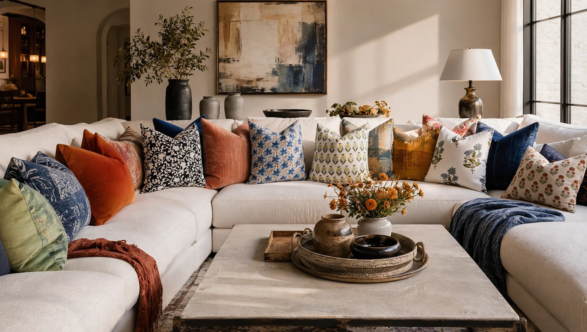 Sectional Throw Pillows: Dazzling Hues to Redefine Cozy Chic!