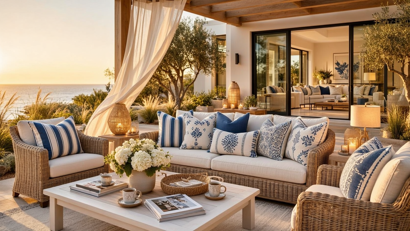 Unlock Patio Magic: USA Blue & White Outdoor Pillows Reimagined