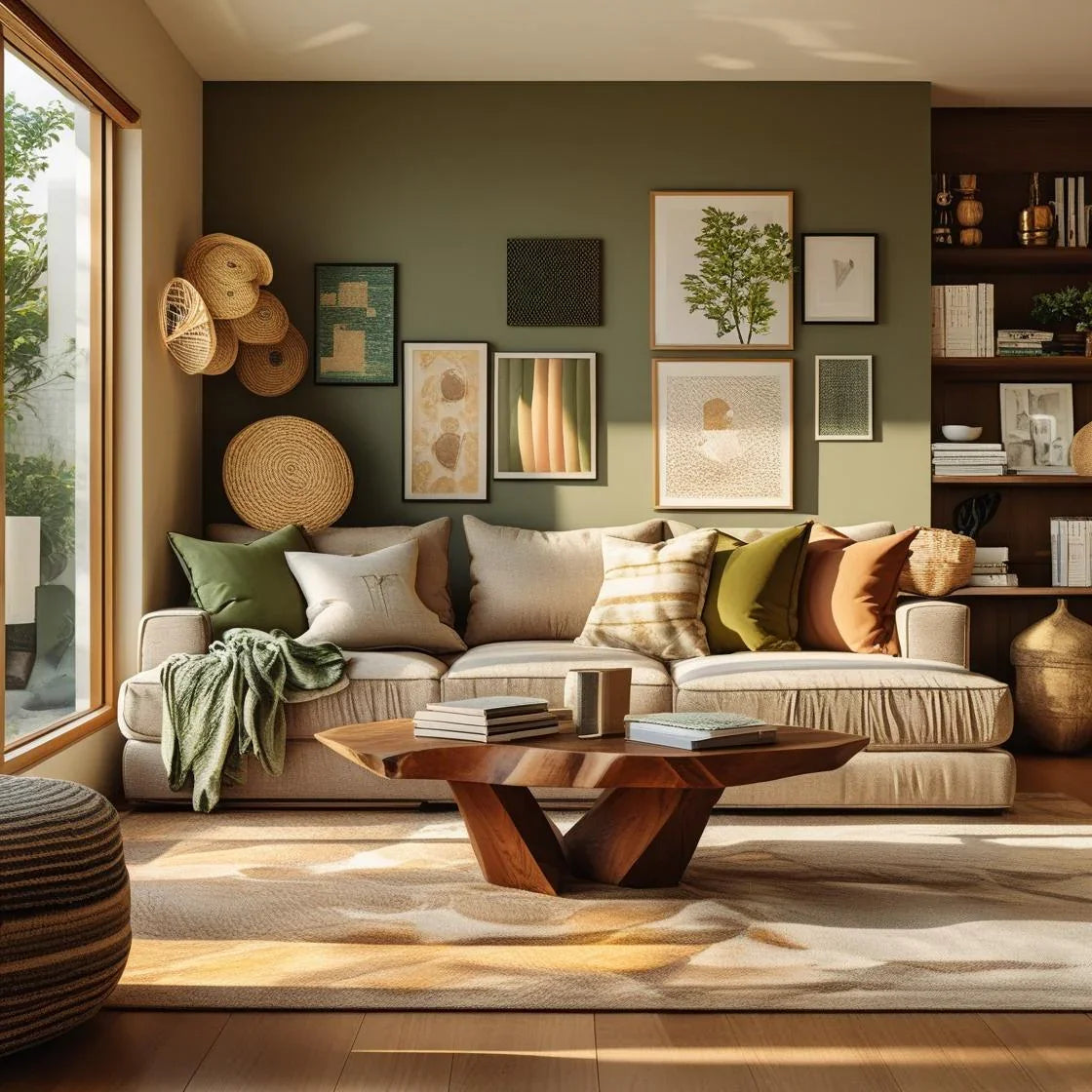  common home decor mistakes—like mismatched cushions, cluttered wall art, or clashing patterns—subtly placed within the scene.