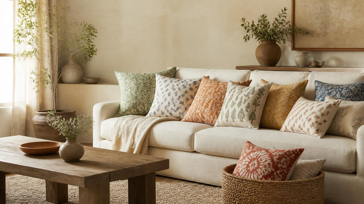 Hand Block Pillow Covers and Seasonal Selection