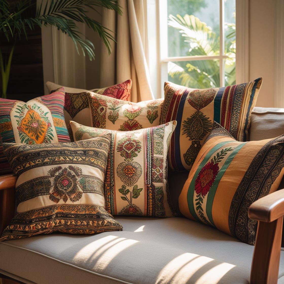 The room has a warm, Pinterest-inspired vibe with soft lighting, indoor plants, a textured rug, and minimal wall art. The overall look is cheerful, balanced, and photo-ready.