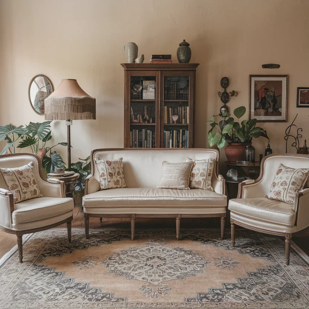 A photo of a vintage-style American home with a simple interior.