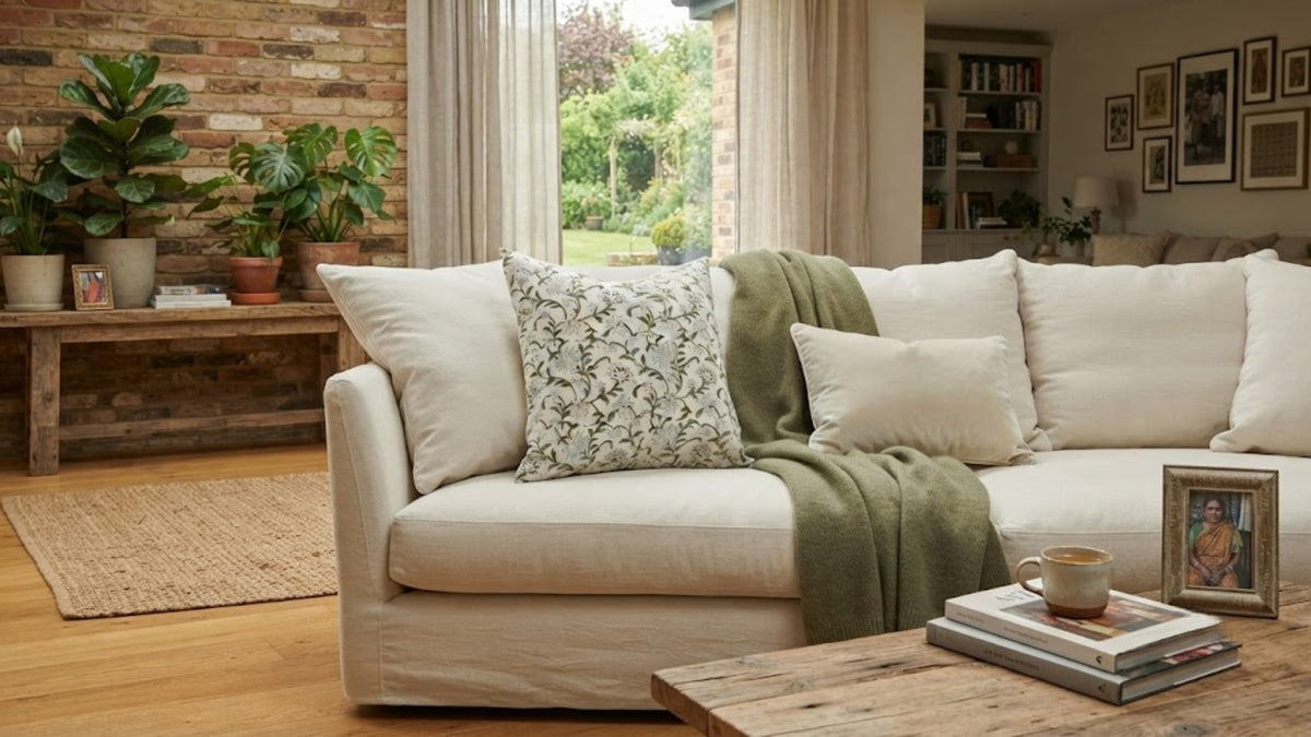 Elevate Your Living Space with the ARADHANA Block Print Throw Pillow