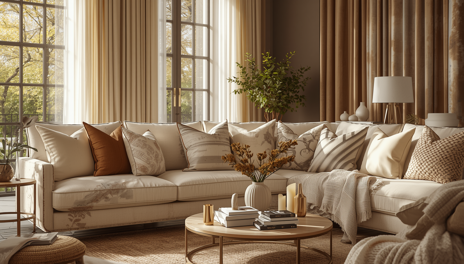 Creative Living Room Decoration Ideas Using Curtains And Pillow Covers