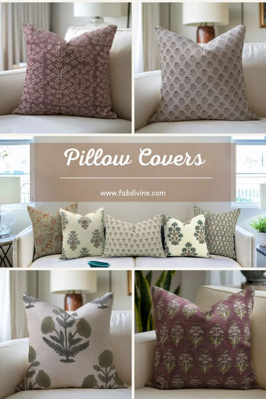 Fabdivine’s Timeless Home Collection featuring handmade block print furnishings for sustainable and elegant home decor