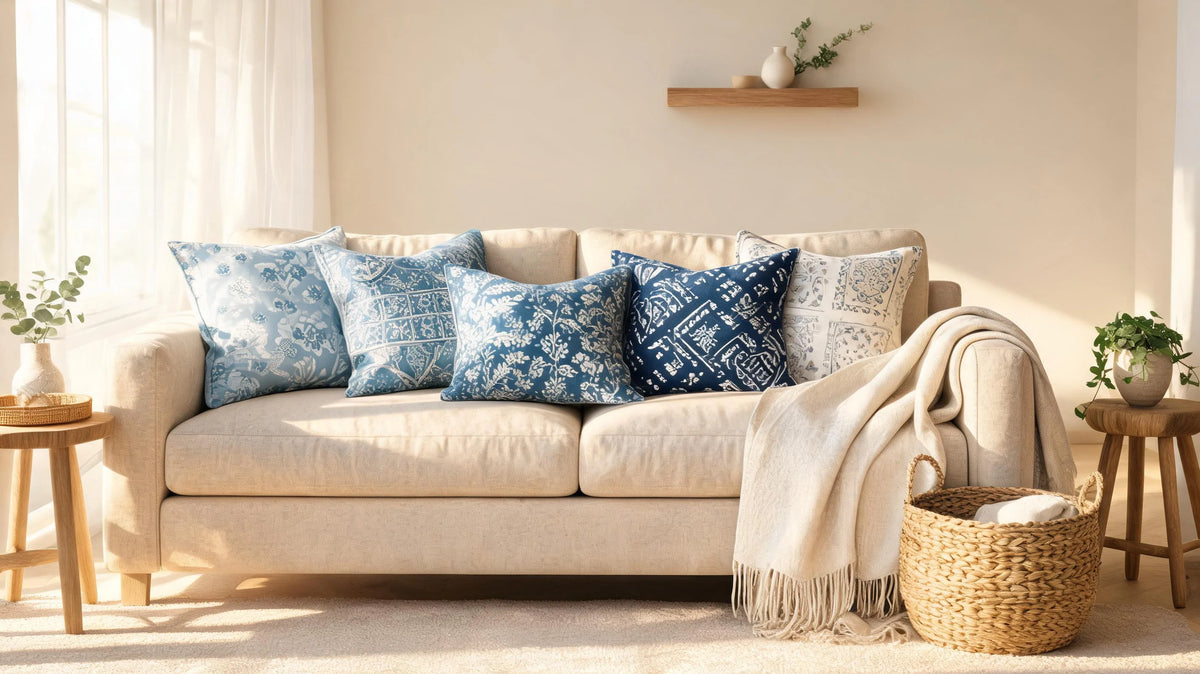 Blue Pillow Covers That Make Your Living Room Feel Instantly More Inviting