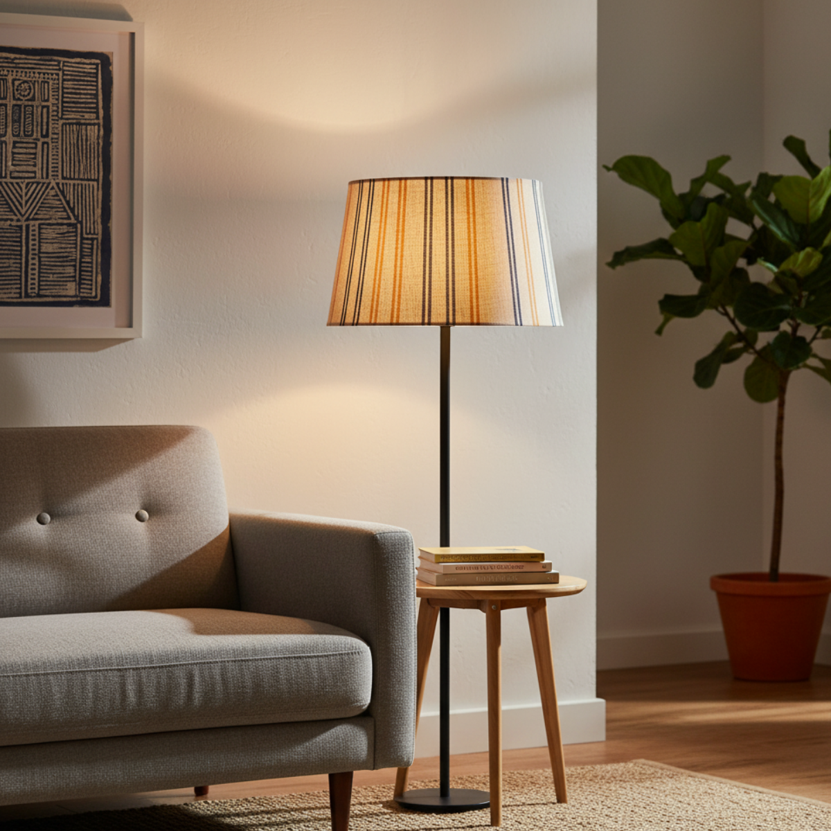 Brighten Up Your Room With A Pure Linen Block Printed Drum Lamp Shade